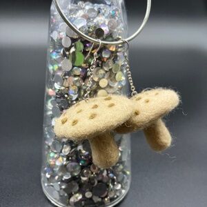 Button Mushroom Earrings, Felt Mushroom Earrings